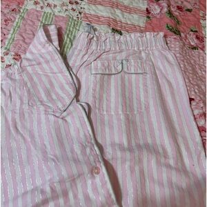 Victoria's Secret pink striped pajamas Large